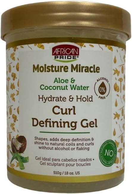 African pride Moisture miracle aloe & coconut water curl defining gel 18oz